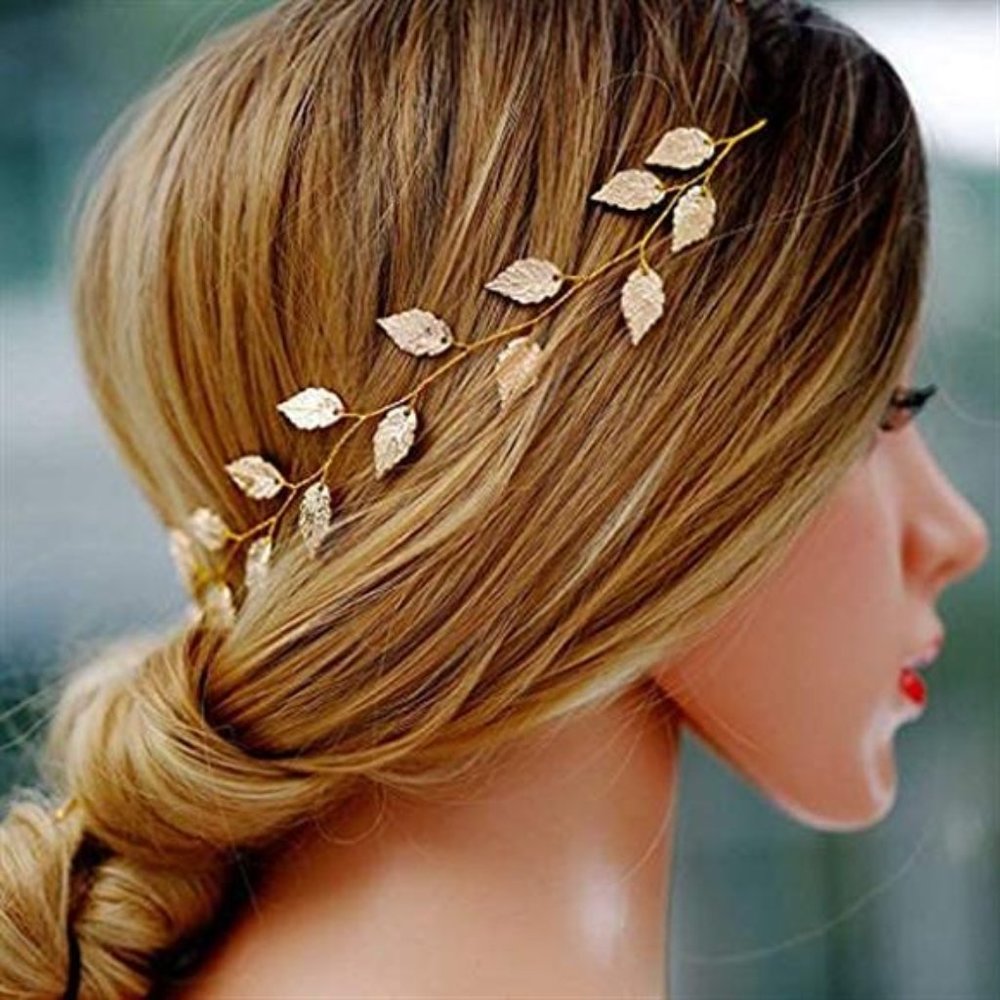 Wedding Headband Gold Leaf Bridal Headpieces Bridesmaid Gold
